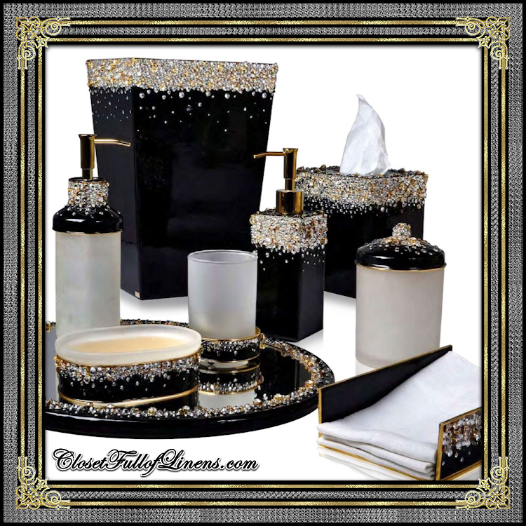 Duchess Black Gold Bath Accessories