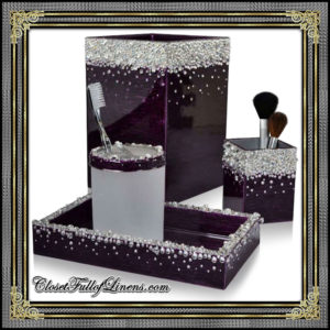 Duchess Smokey Amethyst Silver Bath Accessories