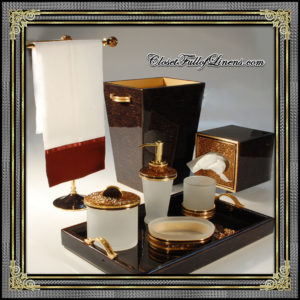 Empire Carved Chestnut Bath Accessories