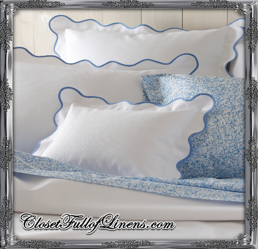 Lanai Blue Scallop Bedding Set