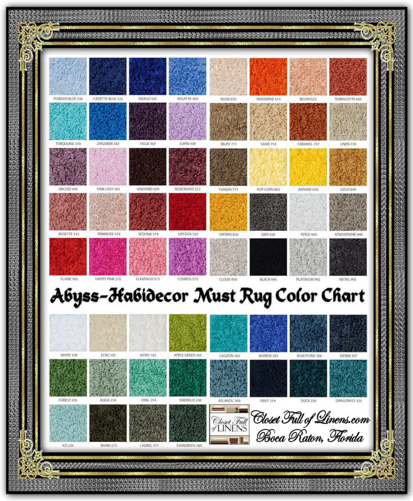 Rug Color Chart at ClosetFullofLinens.com